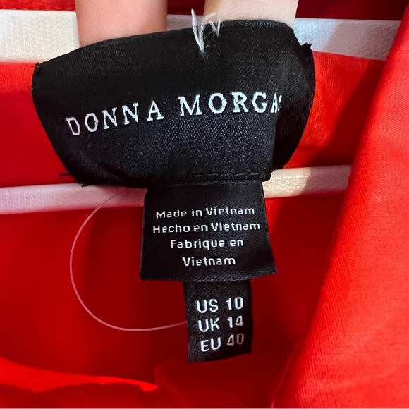 NWT Donna Morgan Sleeveless Button Front Shirt Dress Sz 10 Red Belted Preppy - Picture 9 of 11